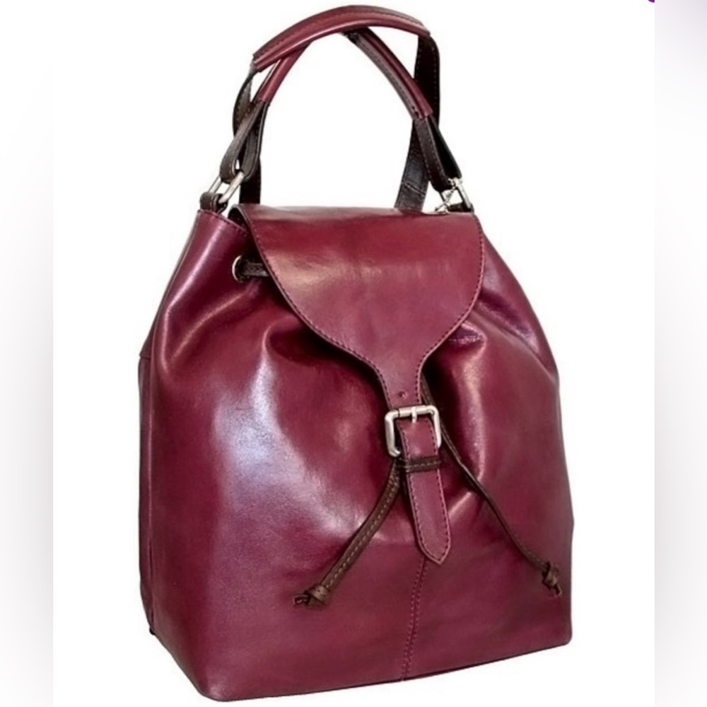 Nino Bossi | Convertible Leather Backpack with Floral Lining 🌺